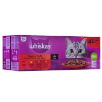 Comida para gato Whiskas Classic Meals Frango Vitela Borrego Pássaros 40 x 85 g