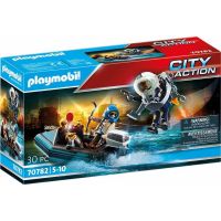 Playset Playmobil City Action Police Jet Pack with Boat 70782 (30 pcs)