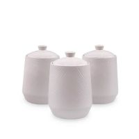 Conjunto de 3 Potes Feel Maestro MR-20002-03CS Branco Cerâmica (3 Peças)