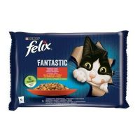 Comida para gato Purina Felix Fantastic Frango Vitela Cenoura Tomate 340 g