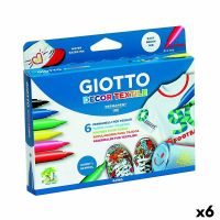 Conjunto de Canetas de Feltro Giotto Decor Textile Multicolor (6 Unidades)