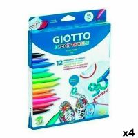 Conjunto de Canetas de Feltro Giotto Decor Textile Multicolor (4 Unidades)