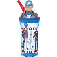 Copo com Palhinha Capitán América CZ11331 360 ml 3D