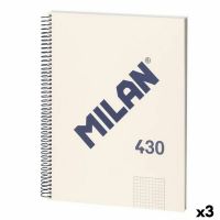 Caderno Milan 430 Bege A4 80 Folhas (3 Unidades)