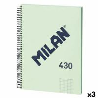 Caderno Milan 430 Verde A4 80 Folhas (3 Unidades)