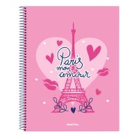 Caderno Safta Paris Cor de Rosa Azul Marinho A4 120 Folhas