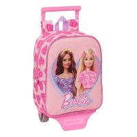 Mochila Escolar com Rodas Barbie Love Cor de Rosa 22 x 27 x 10 cm
