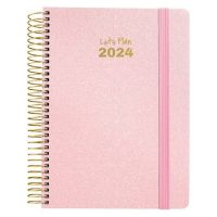 Agenda Grafoplas Metallic 2024 Pastel Pink 15 x 21 cm
