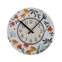 Relógio de Parede Versa Selene Bloemen Madeira 4 x 30 x 30 cm