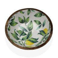 Saladeira Versa Limão Porcelana Madeira de mangueira 30 x 10 x 30 cm