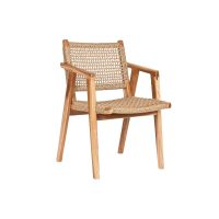 Cadeira com braços DKD Home Decor Bege Natural 55 x 60 x 85 cm