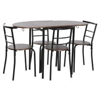 Conjunto de mesa com 4 cadeiras DKD Home Decor Castanho Preto Metal Madeira MDF 121 x 55 x 78 cm