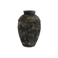 Vaso Home ESPRIT Cinzento escuro Terracota Oriental 23,5 x 23,5 x 33,5 cm
