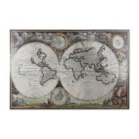 Pintura Home ESPRIT Mapa do Mundo Vintage 180 x 0,4 x 120 cm