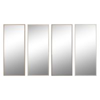 Espelho de parede Home ESPRIT Branco Castanho Bege Cinzento Cristal poliestireno 70 x 2 x 158 cm (4 Unidades)