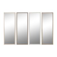 Espelho de parede Home ESPRIT Branco Castanho Bege Cinzento Cristal poliestireno 33 x 3 x 95,5 cm (4 Unidades)