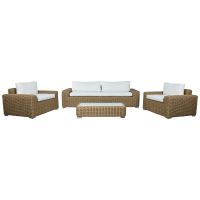 Conjunto de sofá e mesa Home ESPRIT Cristal Rotim sintético 248 x 85 x 80 cm