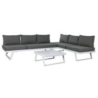 Conjunto de sofá e mesa Home ESPRIT Metal 130 x 68 x 65 cm
