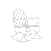 Cadeira de baloiço Home ESPRIT Branco Metal 60 x 90 x 96,5 cm