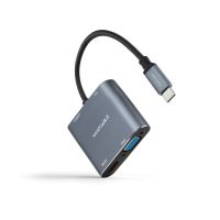 Adaptador USB-C para VGA/HDMI NANOCABLE 10.16.4304 Cinzento 4K Ultra HD HDMI USB-C USB 3.0 VGA HDCP