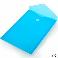 Pasta Office Box Classic Sobre Velcro Vertical Azul Translúcido A4+ (10 Unidades)