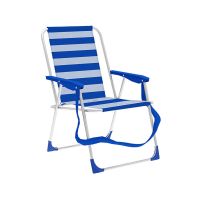 Cadeira de Campismo Acolchoada Marbueno Riscas Azul Branco 53 x 78 x 56 cm