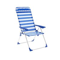 Cadeira de Campismo Acolchoada Marbueno Azul Branco 69 x 110 x 58 cm