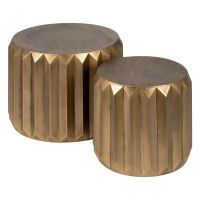 Conjunto de 2 mesas Dourado Ferro 64 x 64 x 50 cm (2 Unidades)