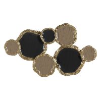 Decoração de Parede Geométrico Bege Dourado Ferro 95,3 x 6,4 x 54,6 cm
