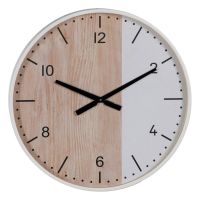 Relógio de Parede Branco Natural Madeira 60 x 60 x 5,5 cm