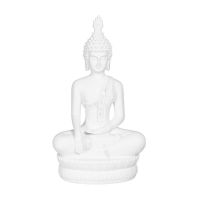 Figura Decorativa Branco Buda 24 x 14,2 x 41 cm