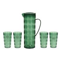 Conjunto de jarro com copos EDM 827051 Plástico reciclado Verde 5 Peças
