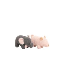 Peluche Crochetts Cinzento Elefante Porco 30 x 13 x 8 cm 2 Peças