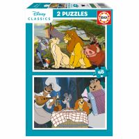 Set de 2 Puzzles Disney Lion King and Lady and the Tramp 48 Peças