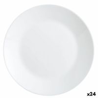 Prato de Jantar Luminarc Zelie Branco Vidro 25 cm (24 Unidades)