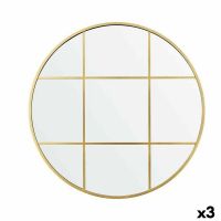 Espelho de parede Janela Dourado poliestireno 80 x 80 x 3 cm (3 Unidades)