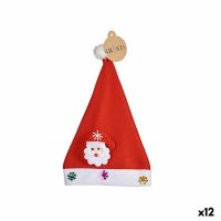 Gorro de Pai Natal Branco Vermelho (12 Unidades)