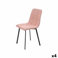 Cadeira Cor de Rosa Tecido 45 x 89 x 53 cm Elegante (4 Unidades)