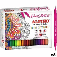 Conjunto de Canetas de Feltro Alpino Dual Artist Multicolor (8 Unidades)