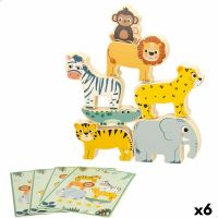 Jogo de Construção + Figuras Woomax animais 16 Peças 7 x 7 x 1,5 cm (6 Unidades)